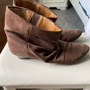 Nine West Suede Brown Ankle Booties